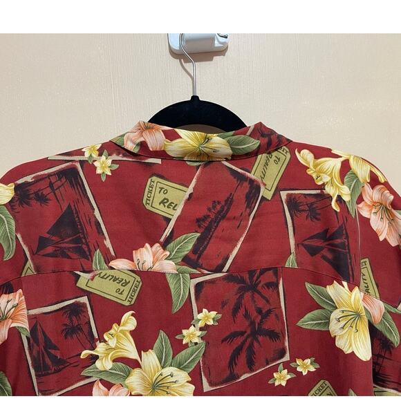 TOMMY‎ BAHAMA Mens Silk Ticket to Relax Tropical Hawaiian Camp Casual Shirt XL - Picture 4 of 10